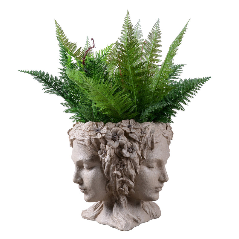 77190 - Lady Head Bust Flower Planter Plant Pot Hi-Line Gift Ltd.
