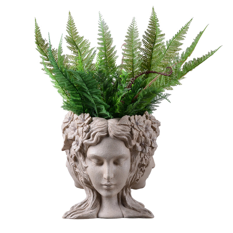 77190 - Lady Head Bust Flower Planter Plant Pot Hi-Line Gift Ltd.