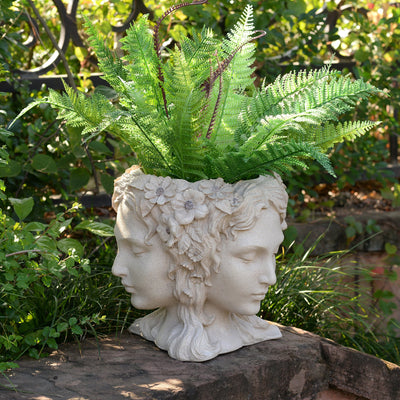 77190 - Lady Head Bust Flower Planter Plant Pot Hi-Line Gift Ltd.