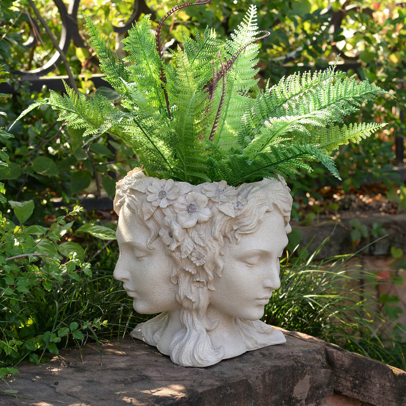 77190 - Lady Head Bust Flower Planter Plant Pot Hi-Line Gift Ltd.