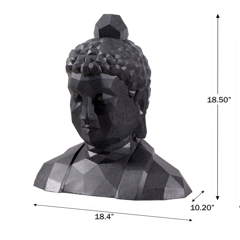 77193 - Geometric Buddha Head Garden Statue Modern Style Home Decor Hi-Line Gift Ltd.