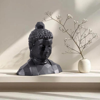 77193 - Geometric Buddha Head Garden Statue Modern Style Home Decor