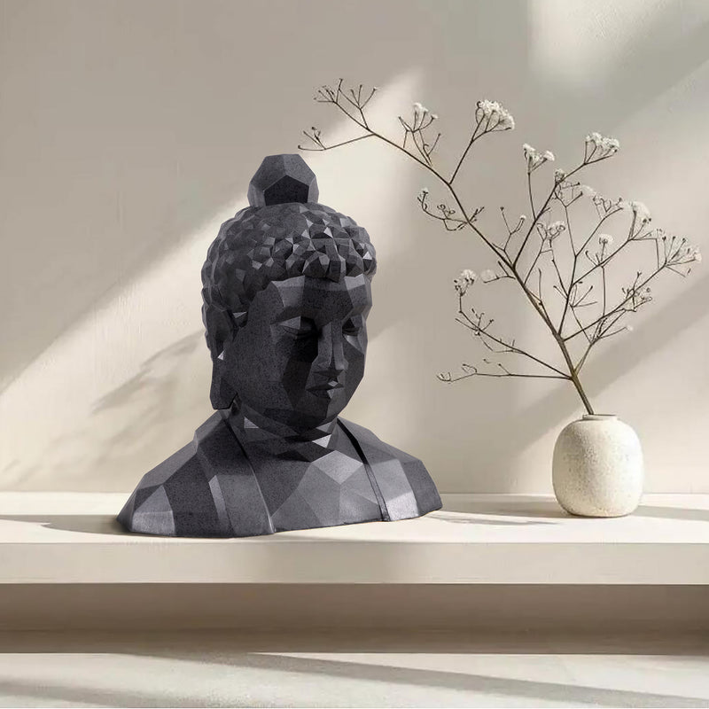 77193 - Geometric Buddha Head Garden Statue Modern Style Home Decor