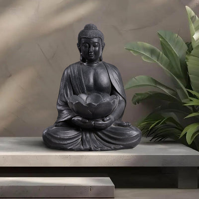 77194 - Meditating Buddha With Lotus Planter Hi-Line Gift Ltd.