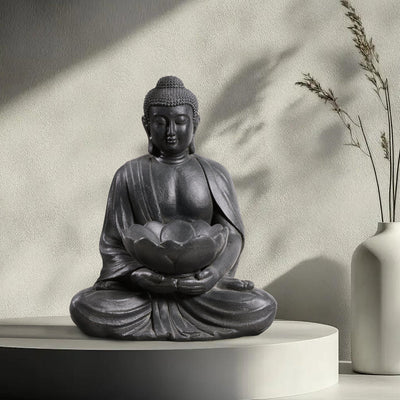 77194 - Meditating Buddha With Lotus Planter Hi-Line Gift Ltd.