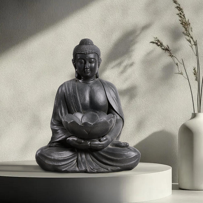 77194 - Meditating Buddha With Lotus Planter Hi-Line Gift Ltd.