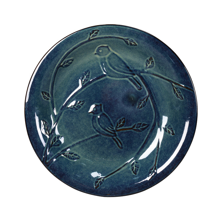 78414-03 -  Ceramic Birdbath - Ocean Blue Serenity HI-LINE GIFT