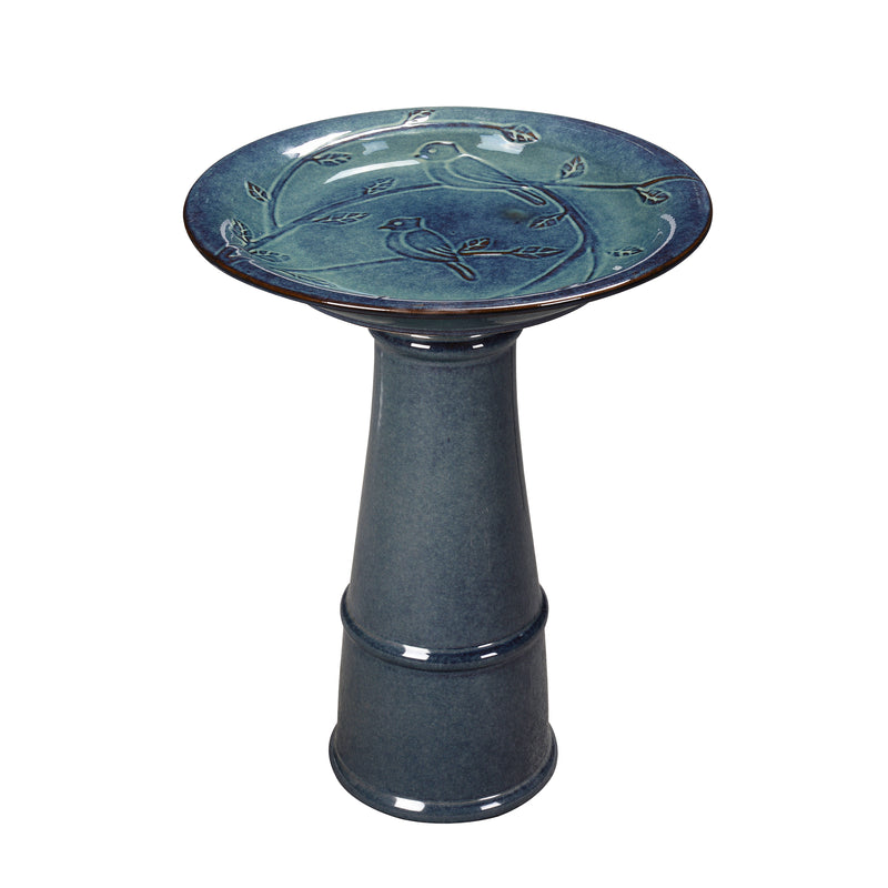 78414-03 -  Ceramic Birdbath - Ocean Blue Serenity HI-LINE GIFT