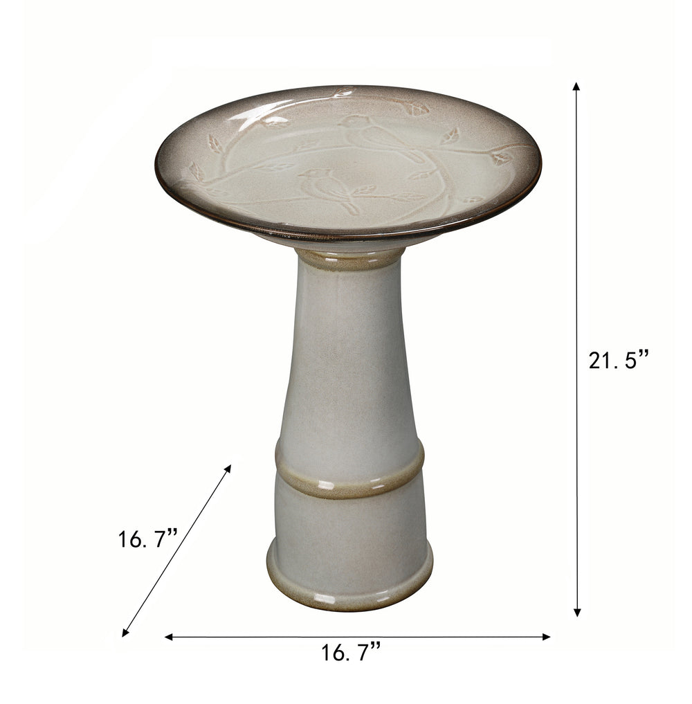 78414-04 -  Ceramic Birdbath - Ivory Elegance HI-LINE GIFT