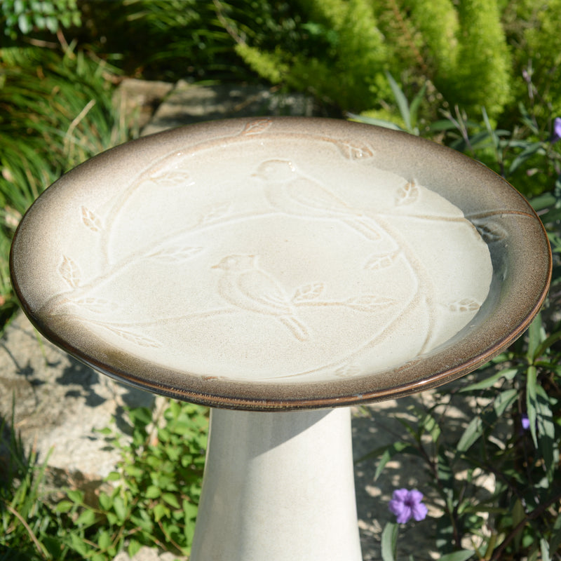 78414-04 -  Ceramic Birdbath - Ivory Elegance HI-LINE GIFT