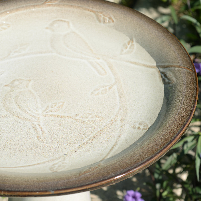 78414-04 -  Ceramic Birdbath - Ivory Elegance HI-LINE GIFT