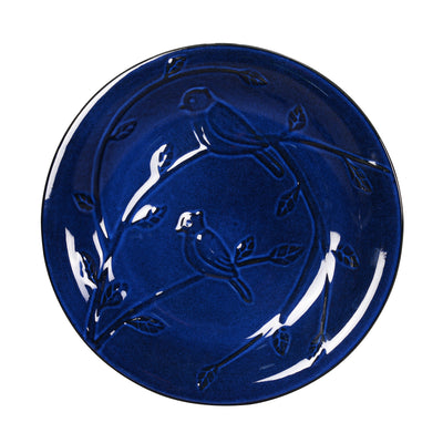 78414-05 -  Ceramic Birdbath - Blue Tranquility HI-LINE GIFT