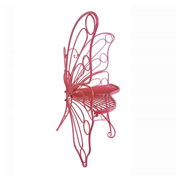 78617-PK - Pink Metal Butterfly Chair: Charming Outdoor Elegance HI-LINE GIFT