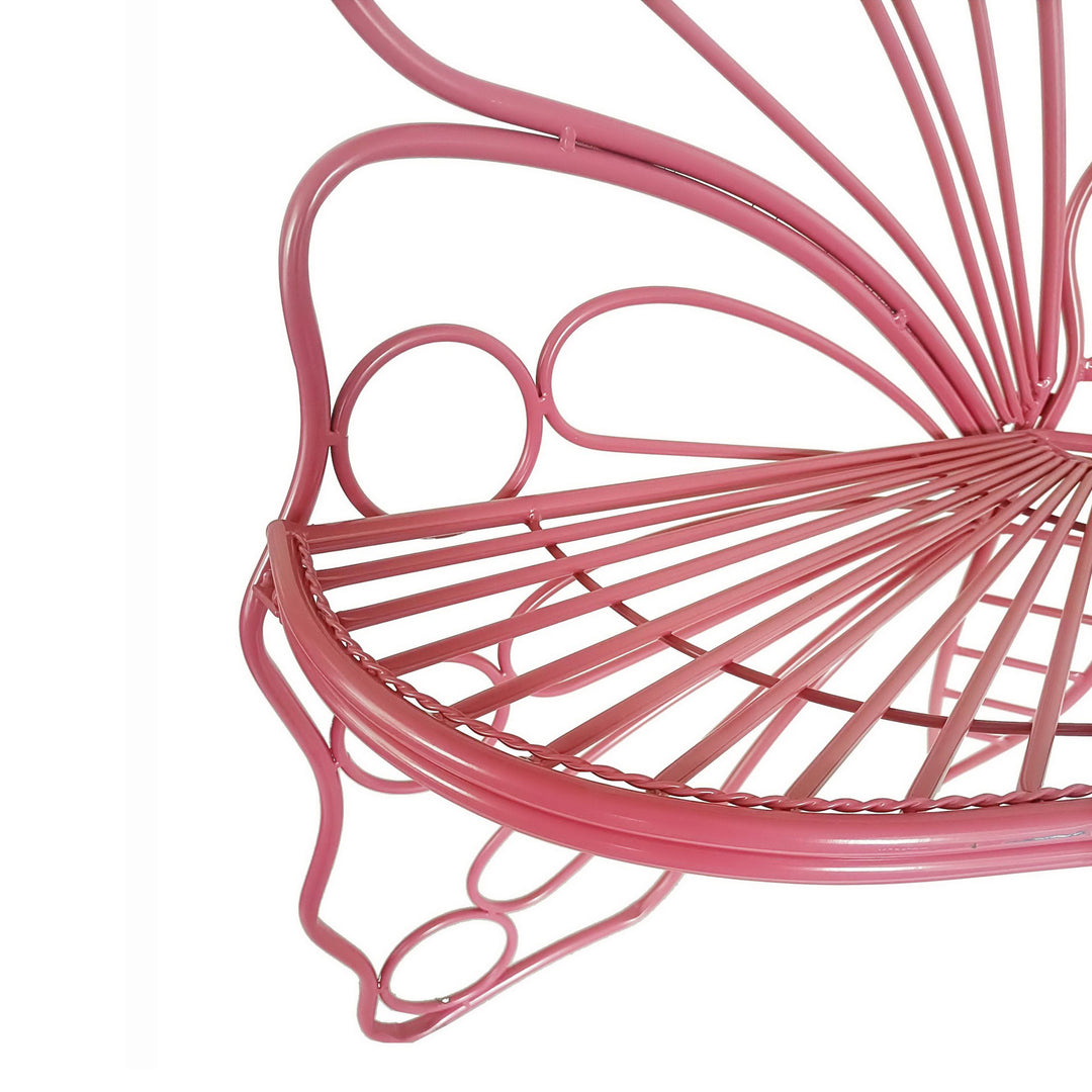 78617-PK - Pink Metal Butterfly Chair: Charming Outdoor Elegance Hi-Line Gift Ltd.