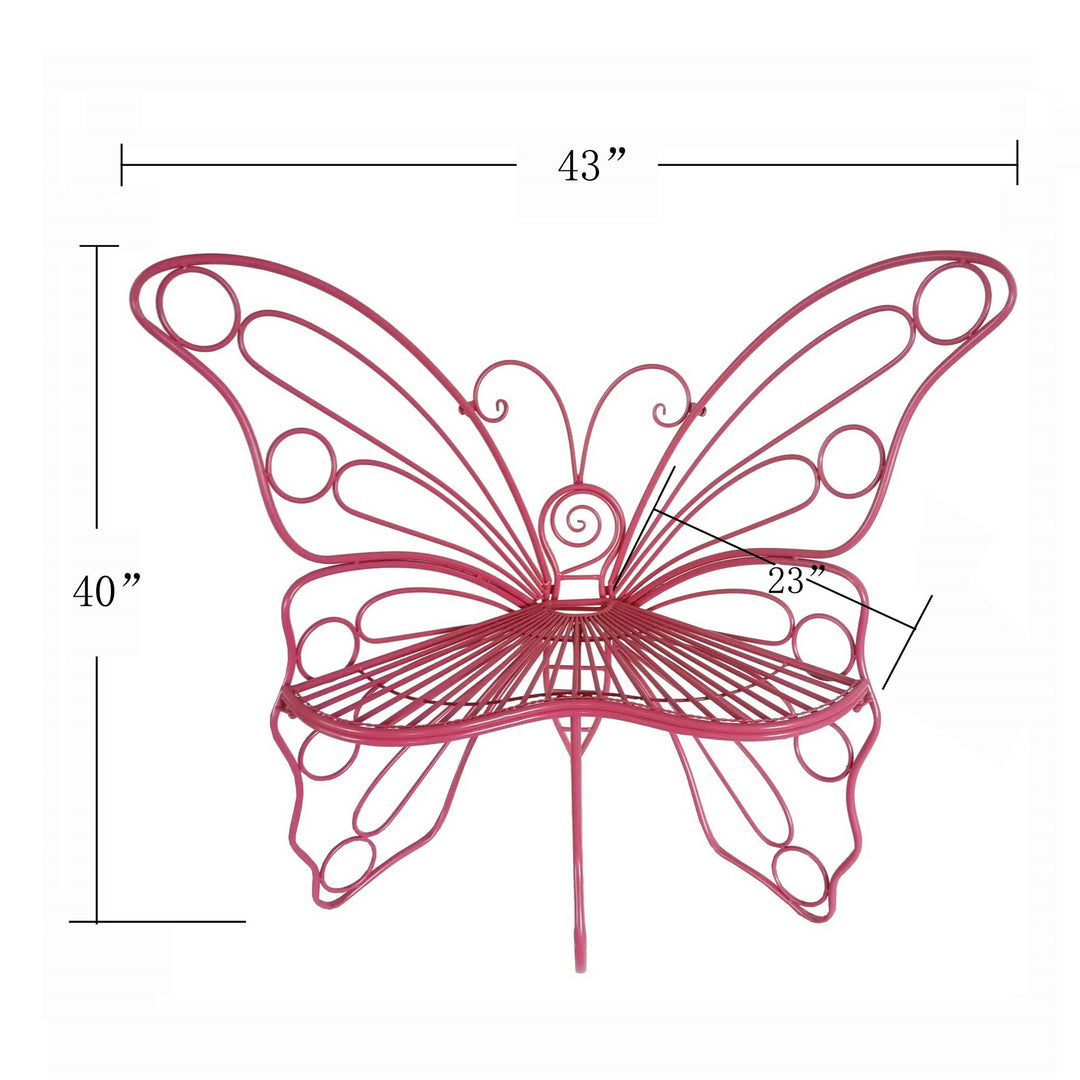 78617-PK - Pink Metal Butterfly Chair: Charming Outdoor Elegance HI-LINE GIFT