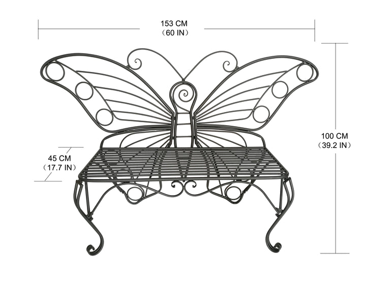 Metal Garden Decor - Butterfly Bench HI-LINE GIFT LTD.