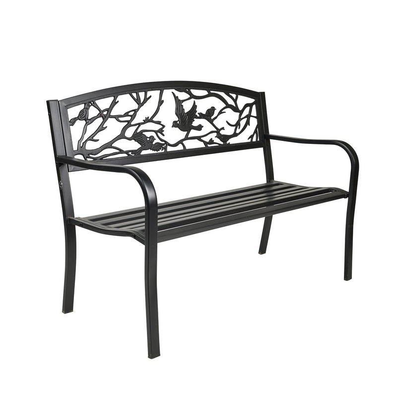 Black Birds And Branches Garden Bench HI-LINE GIFT LTD.