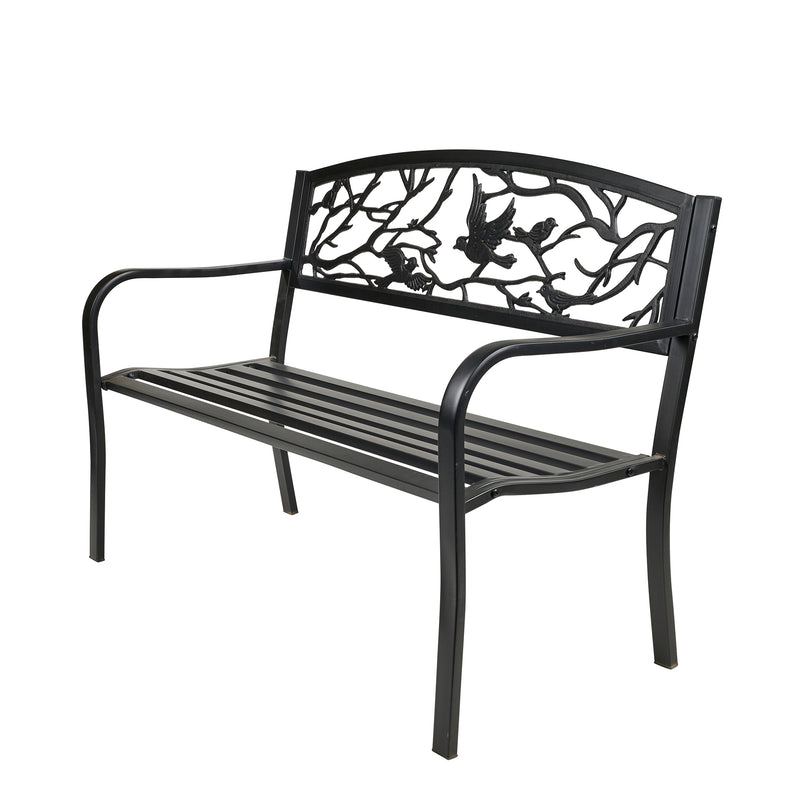 Black Birds And Branches Garden Bench HI-LINE GIFT LTD.