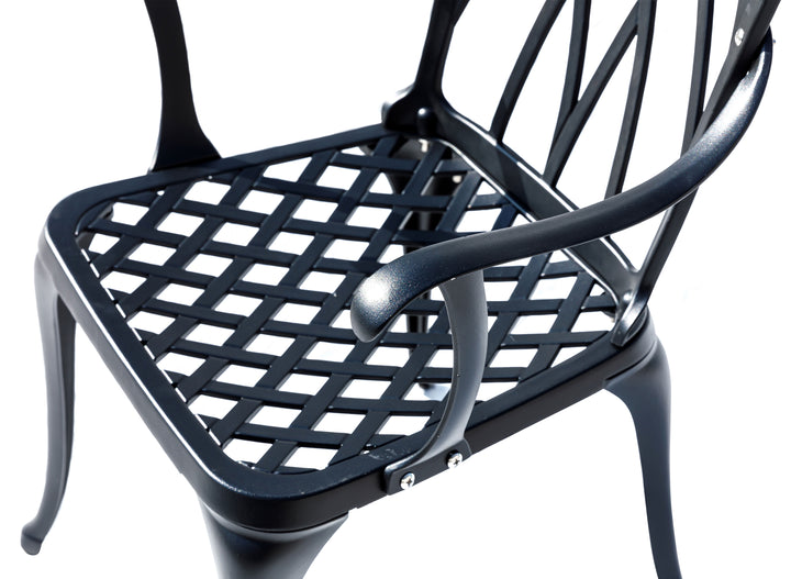 78658-A-BK -  A Touch of Class- Black Cast Aluminium Bistro Set for Your Space HI-LINE GIFT