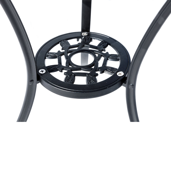 78658-A-BK -  A Touch of Class- Black Cast Aluminium Bistro Set for Your Space HI-LINE GIFT