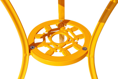 78658-A-YL -  Sunny Retreat- Yellow Cast Aluminium Bistro Set HI-LINE GIFT