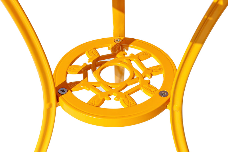 78658-A-YL -  Sunny Retreat- Yellow Cast Aluminium Bistro Set HI-LINE GIFT