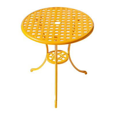 78658-A-YL -  Sunny Retreat- Yellow Cast Aluminium Bistro Set HI-LINE GIFT