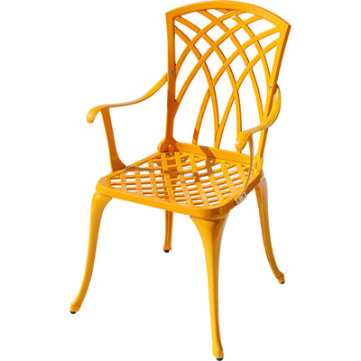 78658-A-YL -  Sunny Retreat- Yellow Cast Aluminium Bistro Set HI-LINE GIFT
