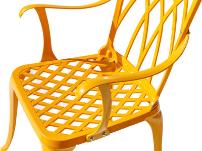 78658-A-YL -  Sunny Retreat- Yellow Cast Aluminium Bistro Set HI-LINE GIFT