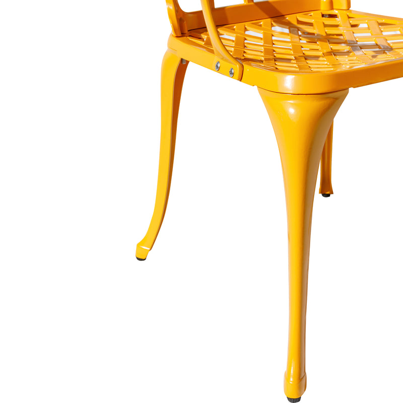 78658-A-YL -  Sunny Retreat- Yellow Cast Aluminium Bistro Set HI-LINE GIFT