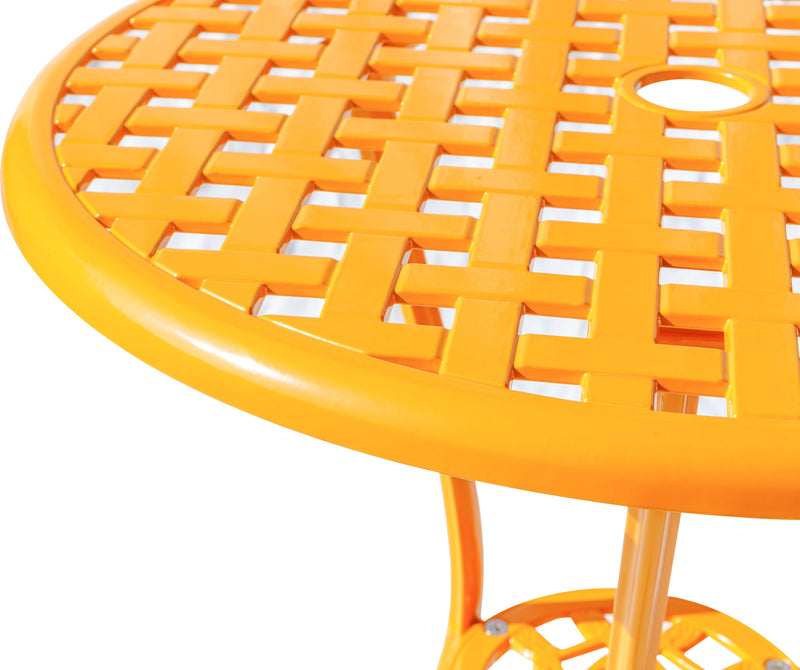 78658-A-YL -  Sunny Retreat- Yellow Cast Aluminium Bistro Set HI-LINE GIFT