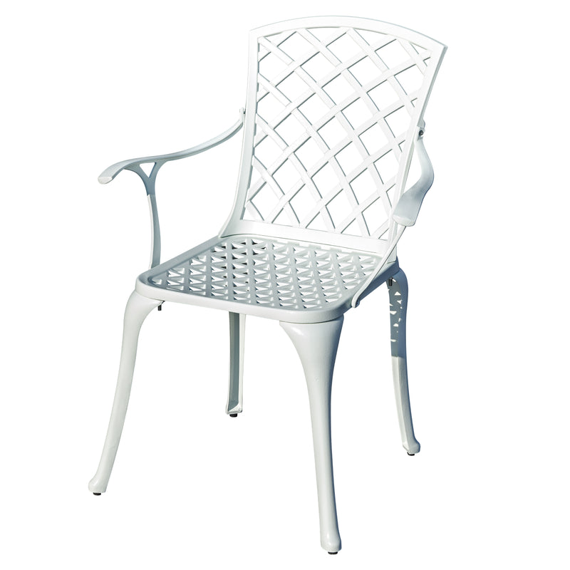 78659-B-WT -  Serene Seating- White Cast Aluminium Bistro Set for Patio HI-LINE GIFT