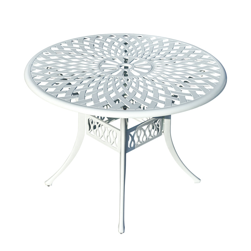 78659-B-WT -  Serene Seating- White Cast Aluminium Bistro Set for Patio HI-LINE GIFT