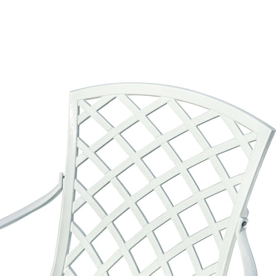 78659-B-WT -  Serene Seating- White Cast Aluminium Bistro Set for Patio HI-LINE GIFT
