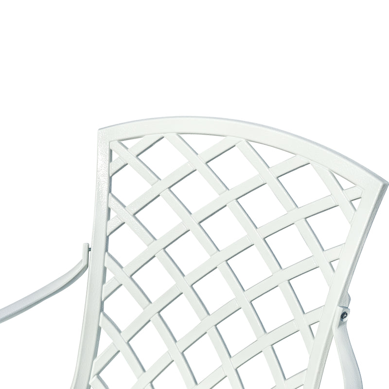 78659-B-WT -  Serene Seating- White Cast Aluminium Bistro Set for Patio HI-LINE GIFT