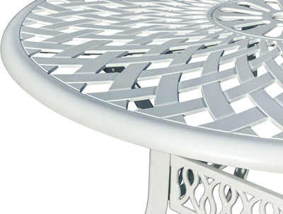 78659-B-WT -  Serene Seating- White Cast Aluminium Bistro Set for Patio HI-LINE GIFT