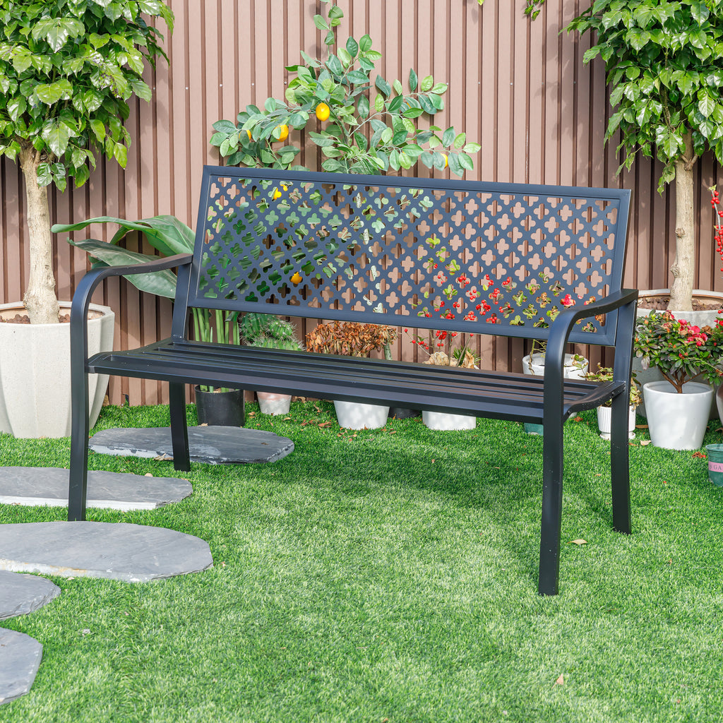78660-A-BK - Black Beauty- All-Steel Garden Bench for