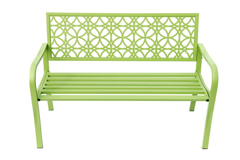 78660-B-GN -  Green Oasis Haven- All-Steel Garden Bench for Relaxation HI-LINE GIFT