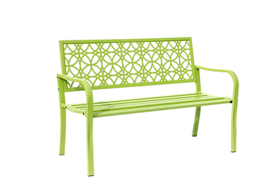 78660-B-GN -  Green Oasis Haven- All-Steel Garden Bench for Relaxation HI-LINE GIFT