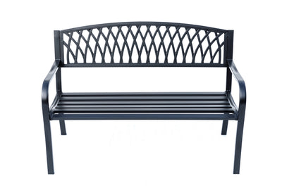 78661-C-BK -  Classic Black - Steel and Cast Iron Garden Bench for Outdoor Serenity HI-LINE GIFT