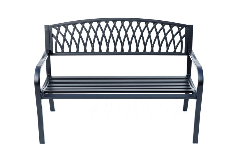 78661-C-BK -  Classic Black - Steel and Cast Iron Garden Bench for Outdoor Serenity HI-LINE GIFT
