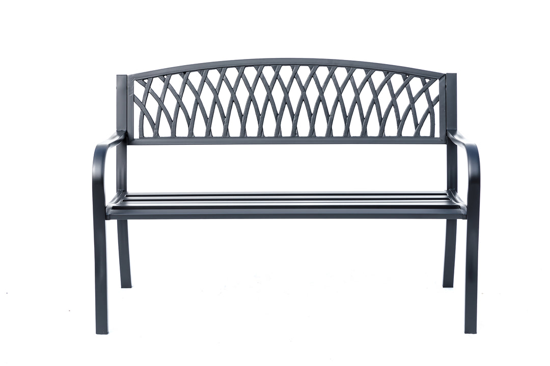 78661-C-BK -  Classic Black - Steel and Cast Iron Garden Bench for Outdoor Serenity HI-LINE GIFT