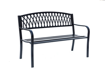 78661-C-BK -  Classic Black - Steel and Cast Iron Garden Bench for Outdoor Serenity HI-LINE GIFT