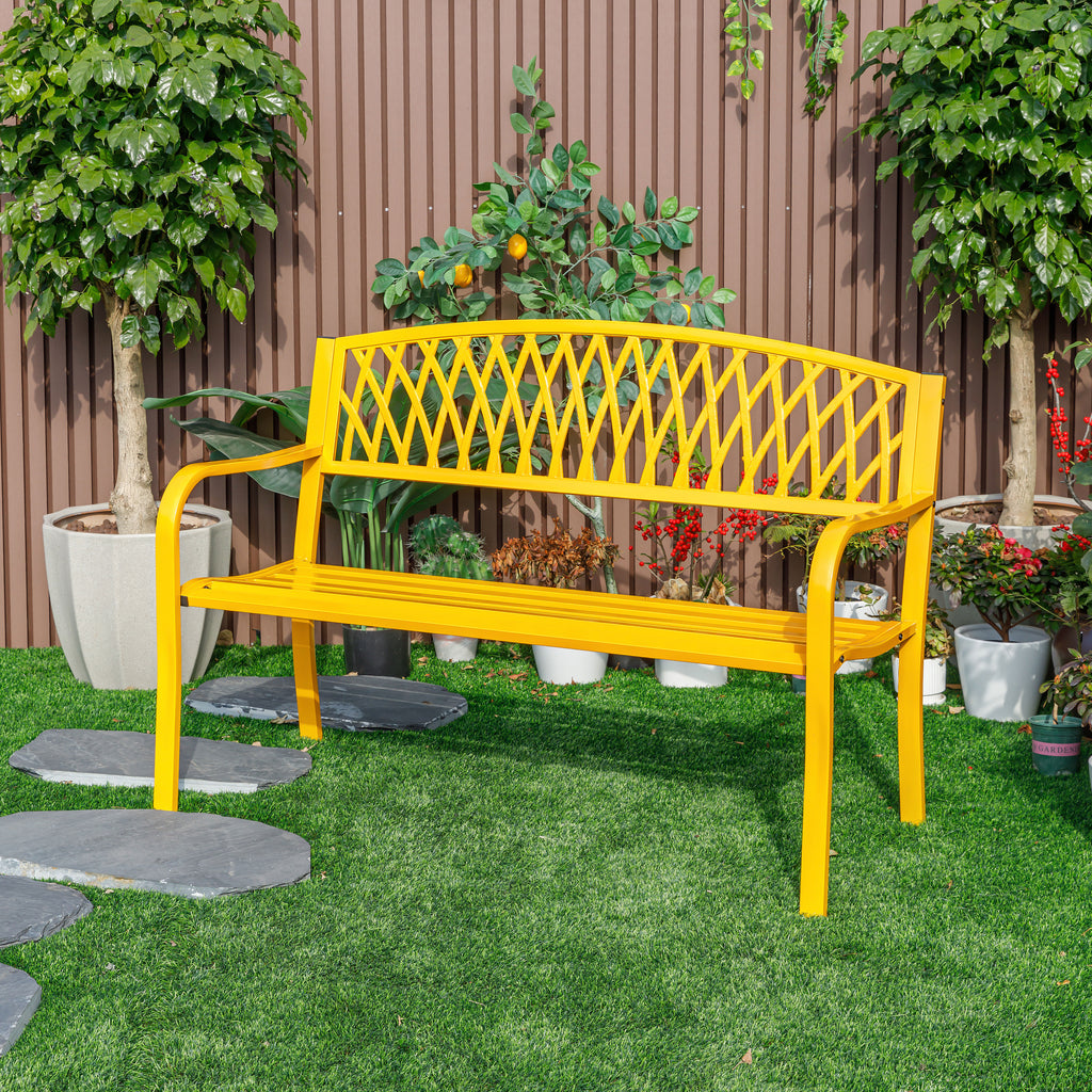78661-C-YL - Sunny Days Ahead- Yellow Steel and Cast Iron Garden