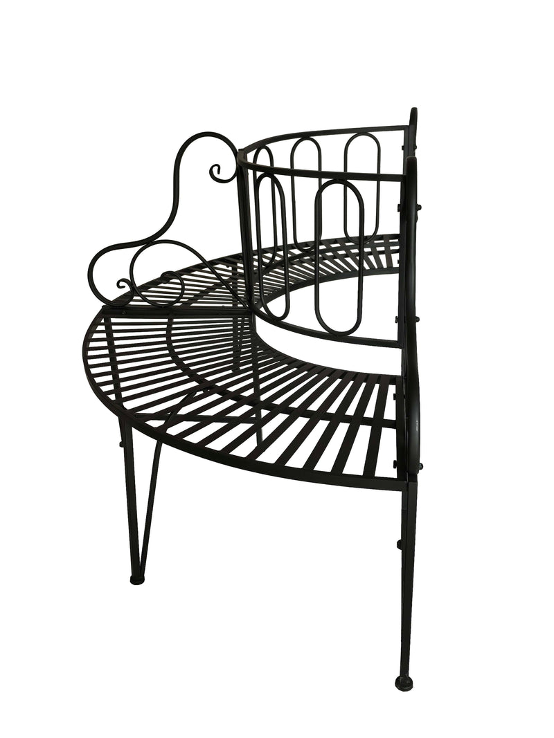78676-BK - Black Metal Tree Wrap Garden Bench Hi-Line Gift Ltd.