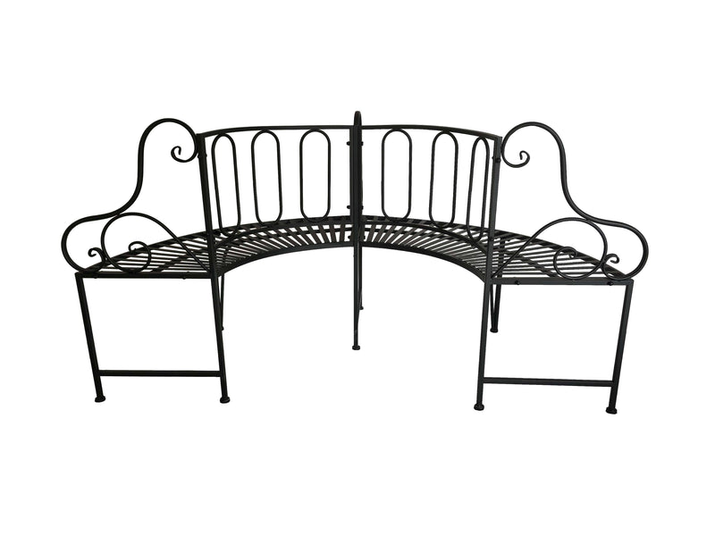 78676-BK - Black Metal Tree Wrap Garden Bench Hi-Line Gift Ltd.