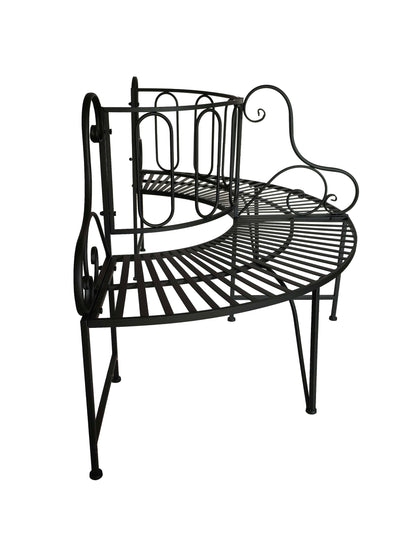78676-BK - Black Metal Tree Wrap Garden Bench Hi-Line Gift Ltd.