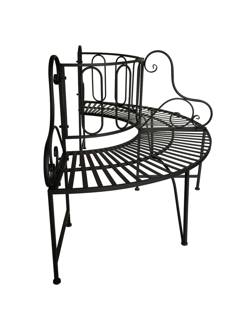 78676-BK - Black Metal Tree Wrap Garden Bench Hi-Line Gift Ltd.
