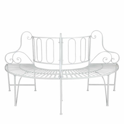 White Metal Tree Garden Bench Hi-Line Gift Ltd.