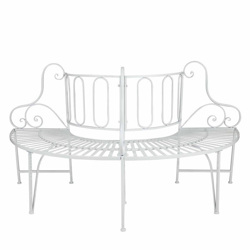 White Metal Tree Garden Bench Hi-Line Gift Ltd.
